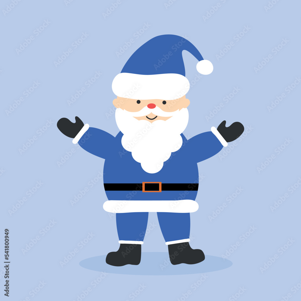 Saint Nicholas. Santa Claus in a blue suit. Vector illustration