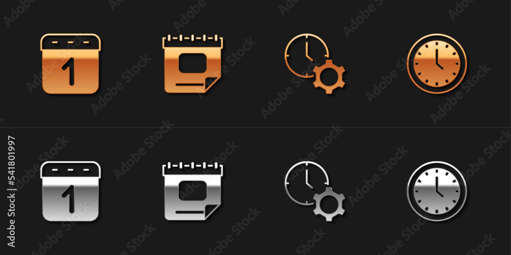 Set Calendar, Time management and Clock icon. Vector Set Calendar, Time management and Clock icon. Vector