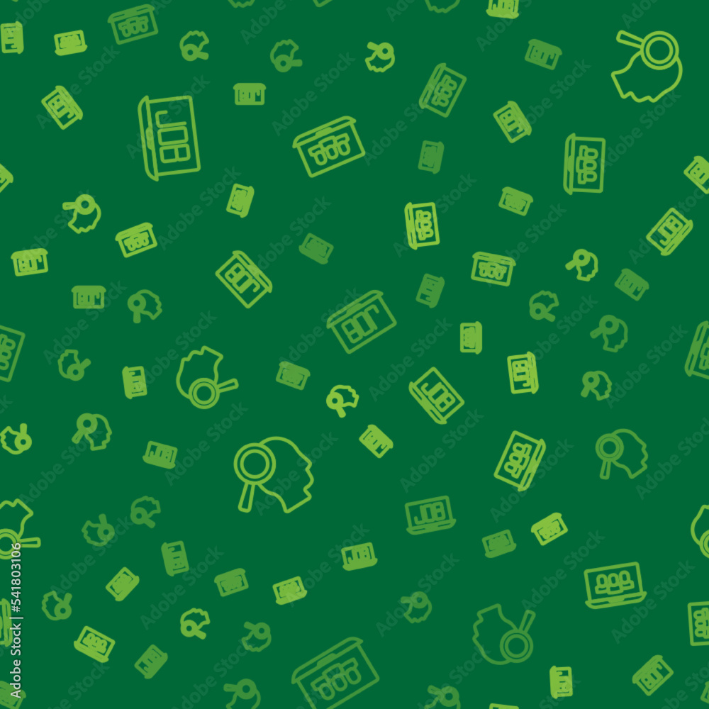 Set line Search job, Magnifying glass for search and Project team base on seamless pattern. Vector Set line Search job, Magnifying glass for search and Project team base on seamless pattern. Vector
