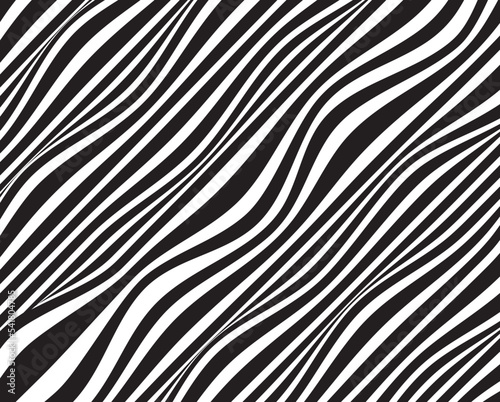 Line art optical art. Psychedelic background. Monochrome background. Optical illusion style. Black dark background. . Graphic ornament. Vector template © dexdrax