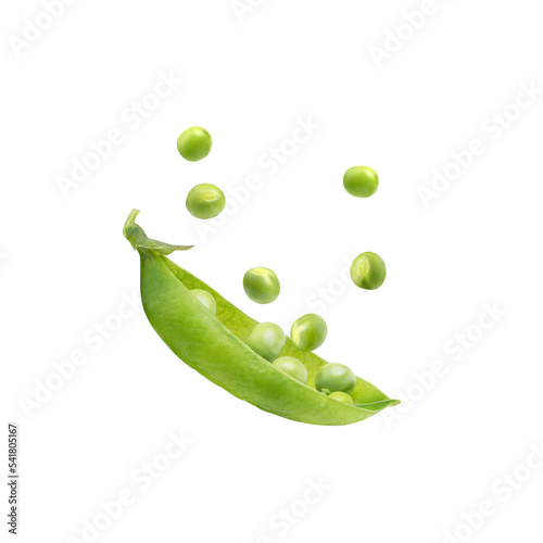 Fototapeta green peas isolated on white