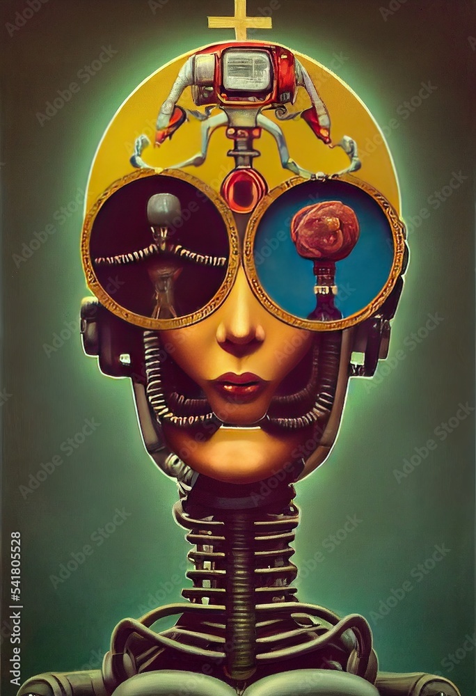 La Robot is a series of vintage floral female robots generated with