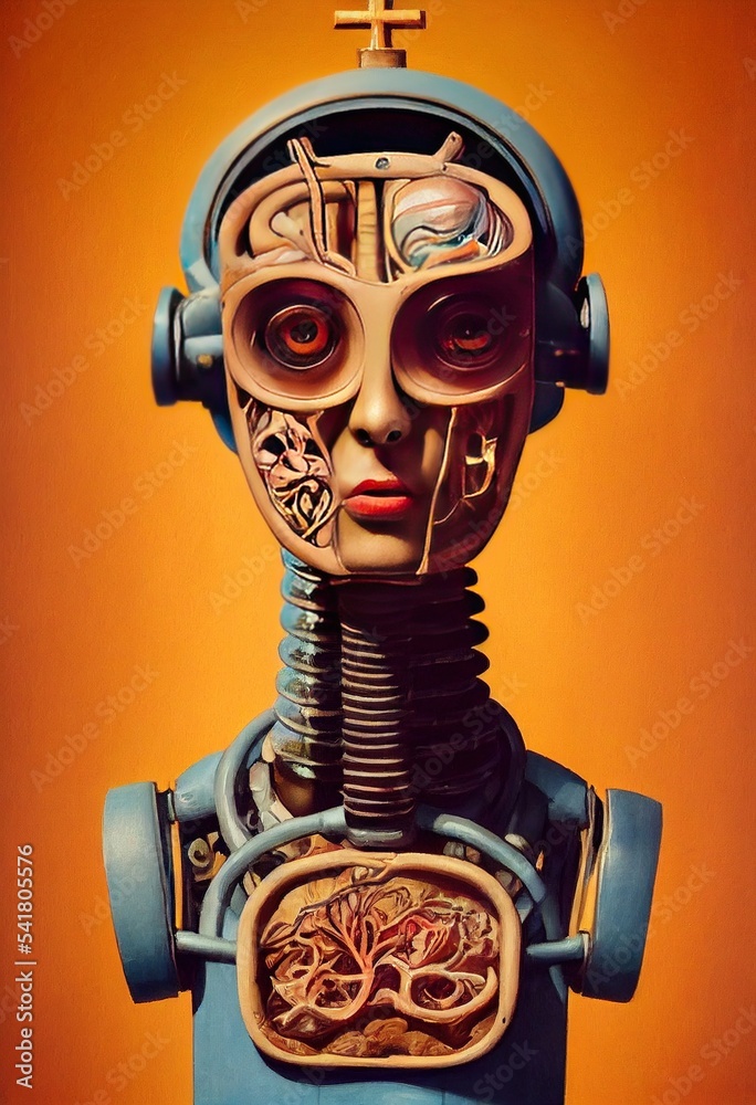 La Robot is a series of vintage floral female robots generated with