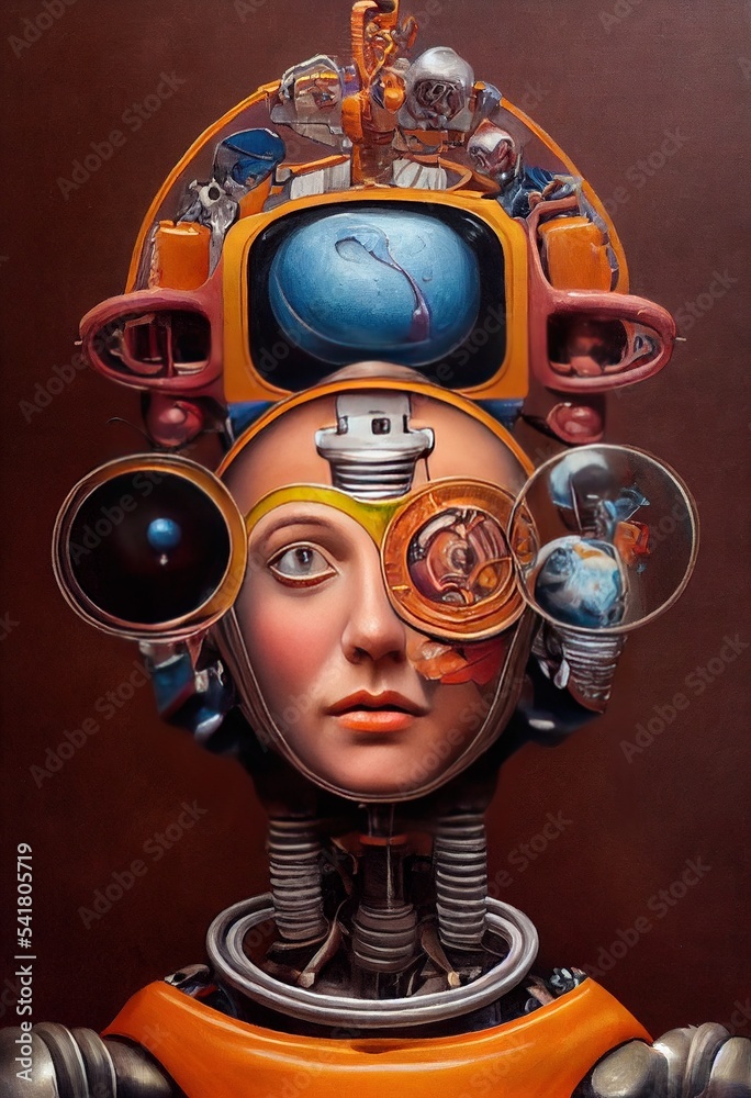 La Robot is a series of vintage floral female robots generated with