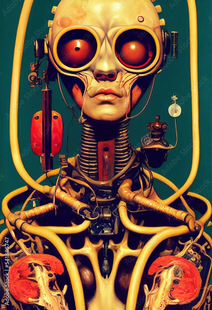 La Robot is a series of vintage floral female robots generated with