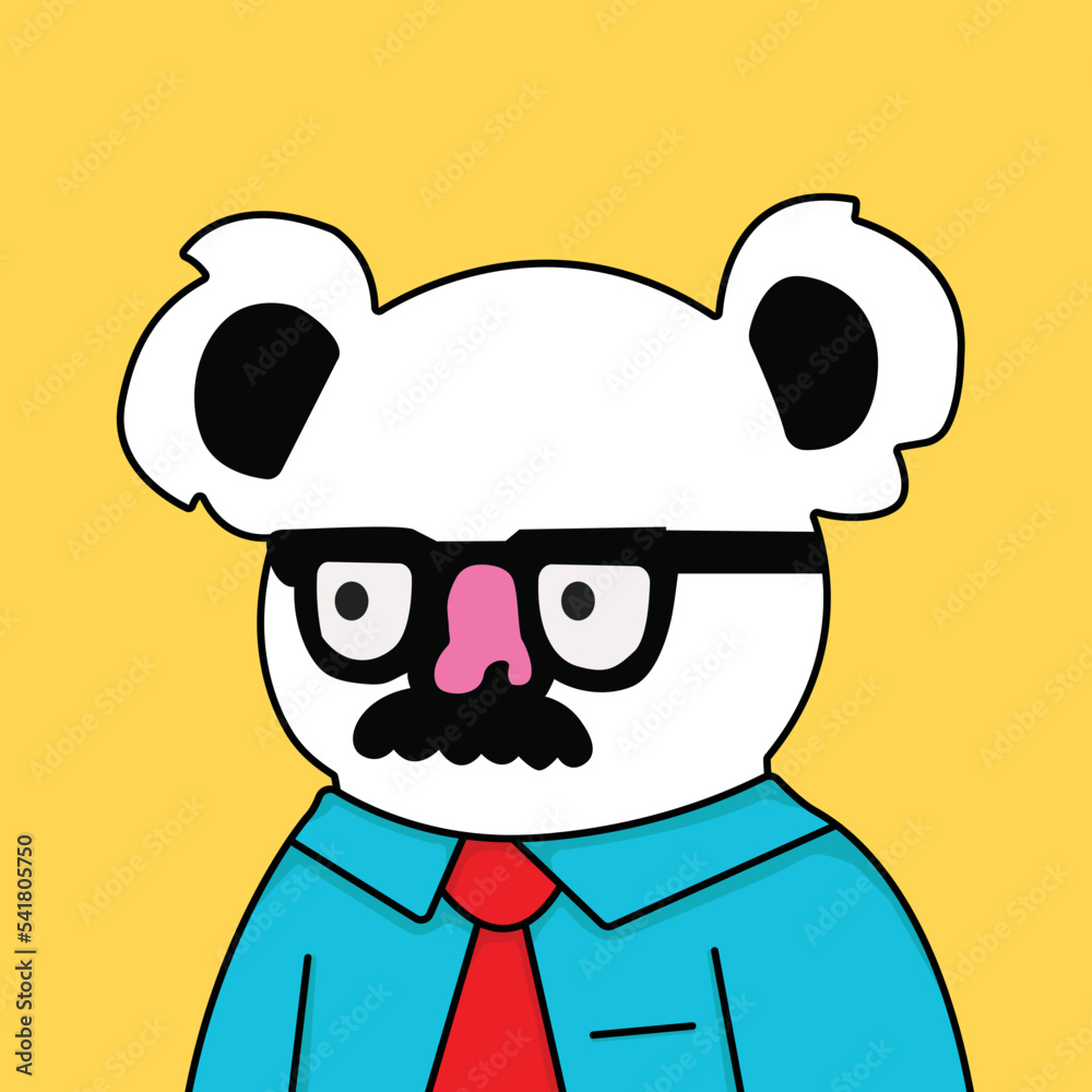Polar bear NFT vector. NFT design, polar bear character design. NFT