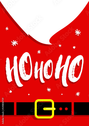 Christmas vector card with Santa. Ho Ho Ho vector concept
