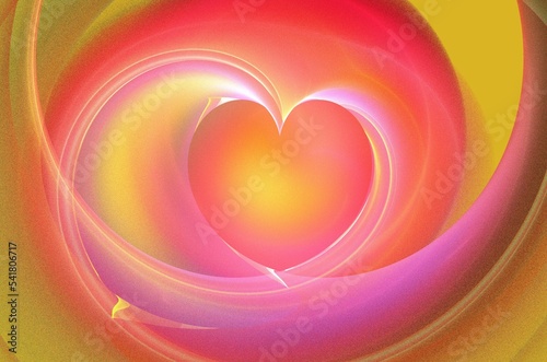 abstract background pink yellow heart  art illustration design concepts fractal 