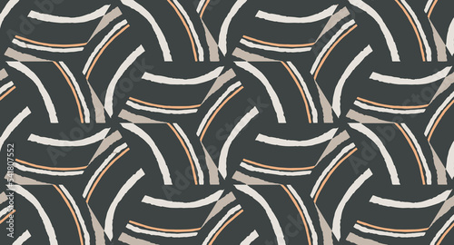 Ceramic Geo Tile. Swimwear Design. Watercolor Geometric Pattern. Vector Seamless Illustration. Granite Bohemian Geometric Print. Apricot Artistic Optical Repeat. Decorative Ethnic Boho Print.
