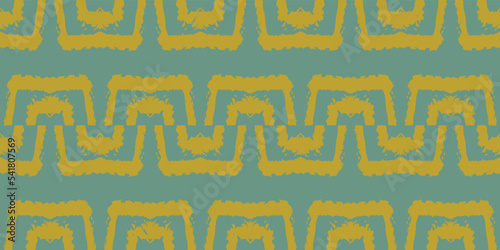 Ethnic Vector Ikat Geo Boho. Olive Graphic Decoration. Scarf Trendy Bohemian. Ochre Design Handmade. Ochre Abstract Artwork. African Mosaic. Apparel Geometric Hippie.