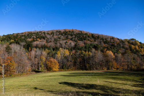 Autumn landscape seen from Route 110, Vermont, USA