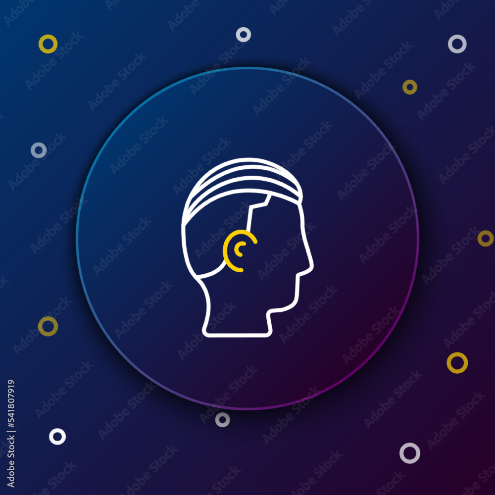 Line Hairstyle for men icon isolated on blue background. Colorful outline concept. Vector Line Hairstyle for men icon isolated on blue background. Colorful outline concept. Vector