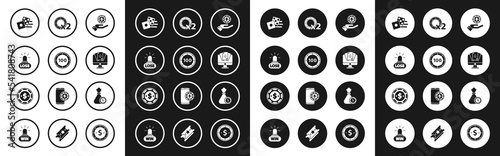 Set Hand holding casino chips, Casino, losing, Game dice, Online poker table game, Money bag and with dollar icon. Vector