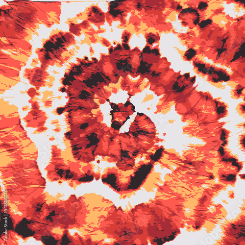 Tie dye Vector. Hypnotic Circle. Wine Red Ink Ornament. Psychedelic Tie Dye Illustration. Red Orange Fashion. Batik Brush. Bohemian Watercolor Swirl. Colorful Design. Funky Dip Dyed. Shibori Pattern. 