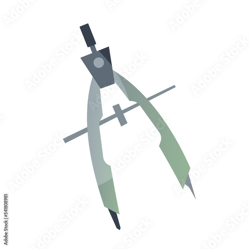 Drawing compasses on a white background