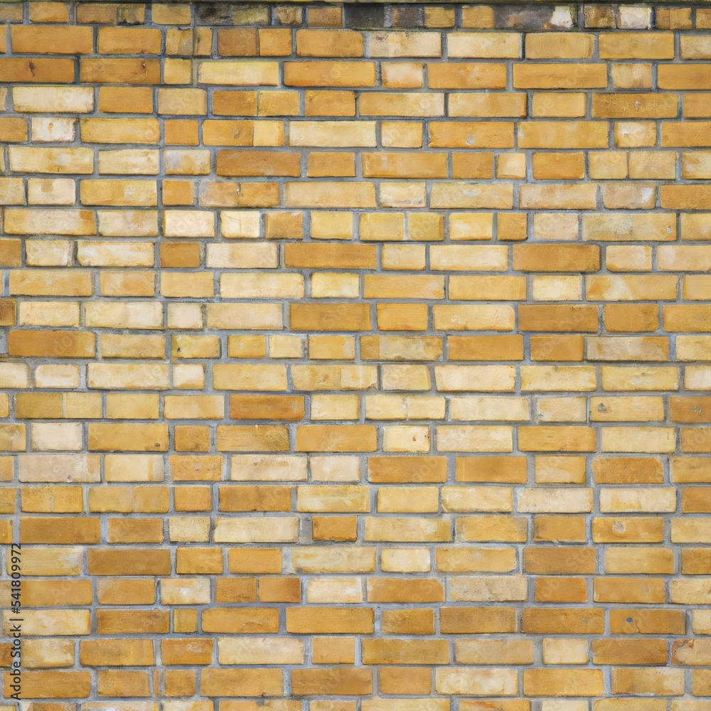 Obraz premium Old rough bare brick wall texture with sand coloured bricks