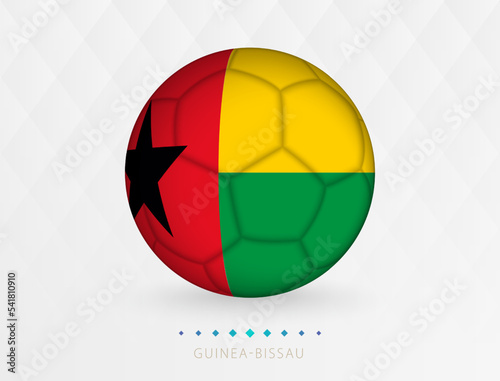 Football ball with Guinea-Bissau flag pattern  soccer ball with flag of Guinea-Bissau national team.