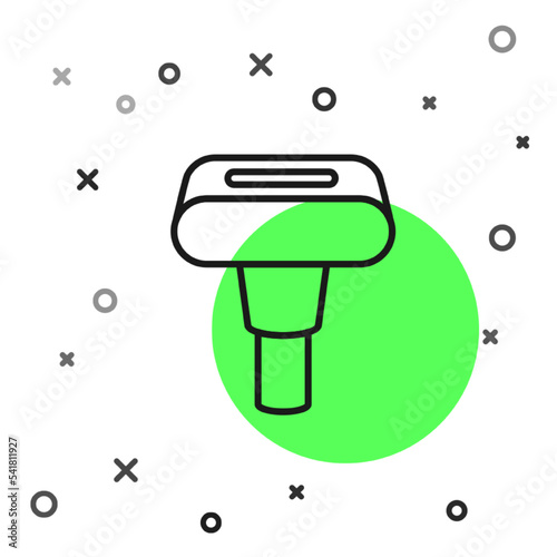 Black line Portable home and travel garment steamer for clothes icon isolated on white background. Vector