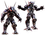 Chrome Robot warriors 3D illustration	
