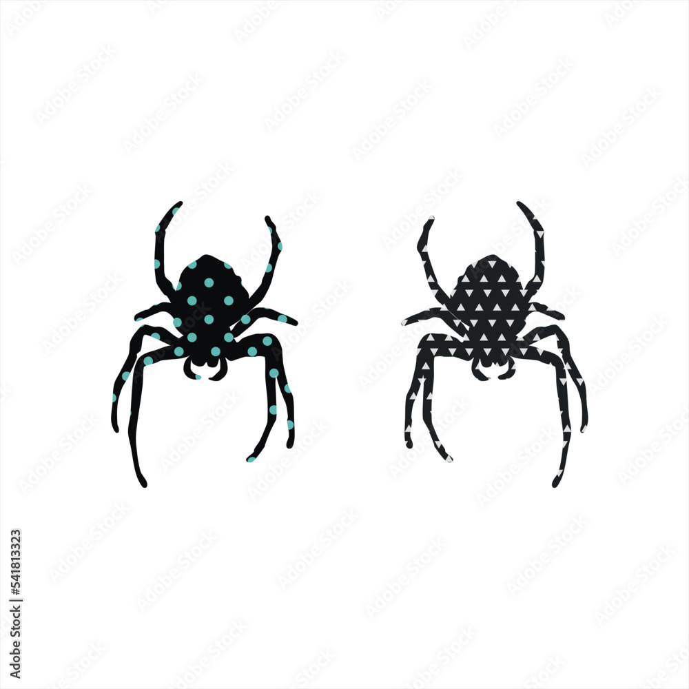 illustration of spider with polka dot and triangle pattern illustration of spider with polka dot and triangle pattern