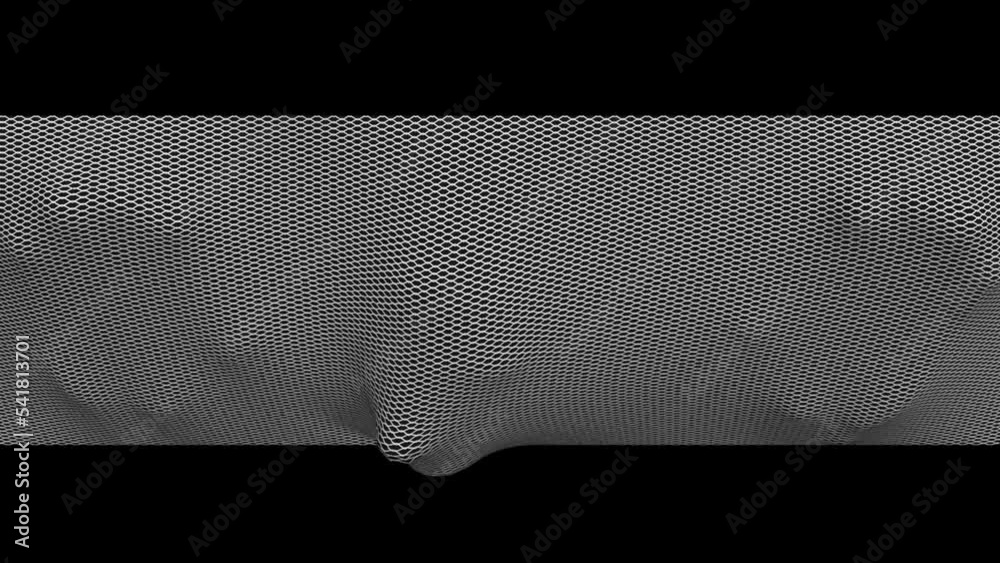 Mesh 3D animation for the show. Grid texture. Human head and hands ...