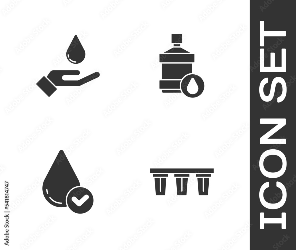 Set Water filter, Washing hands with soap, drop and Big bottle clean ...
