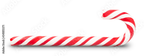 Isolated candy cane red on white background close-up background