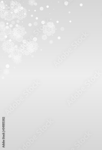 White Snowflake Vector Grey Background. magic