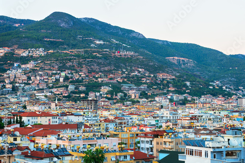 Panoramic cityscape of Alanya, Turkey.