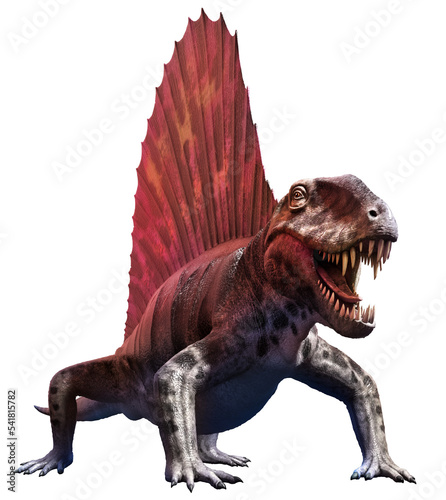 Dimetrodon from the Permian era 3D illustration	
 photo
