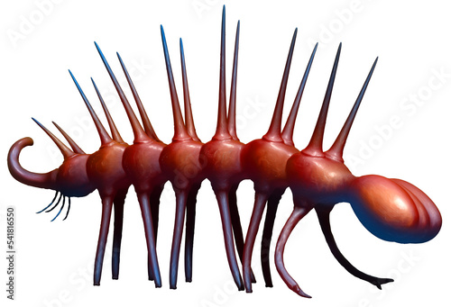Hallucigenia early aquatic life 3D illustration	 photo