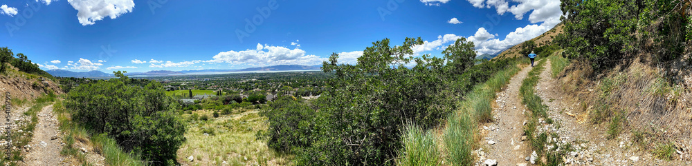 Panoramic View of Utah Valley and the Bonneville Shoreline Trail Panoramic View of Utah Valley and the Bonneville Shoreline Trail