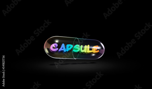 Logo Capsule sur fond noir pour Blog ou émission courte - Rendu 3D