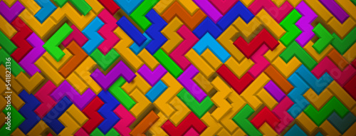 Abstract background made of multicolored tetris blocks