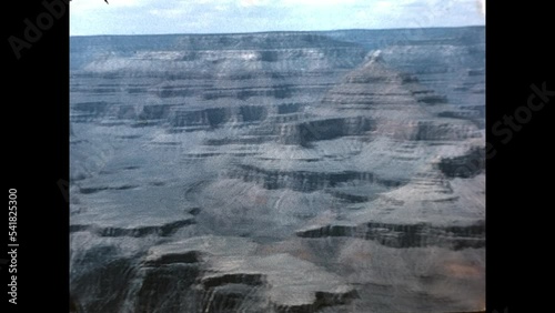 Viewing the Grand Canyon 1965 - The camera pans across a portion of the Grand Canyon in 1965. 