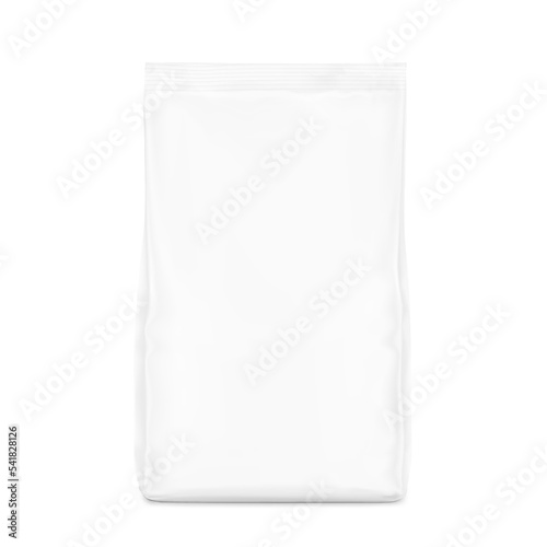 Realistic vertical bag mockup. Vector illustration isolated on white background. Front view. Can be use for your design, presentation, promo, ad. EPS10.	