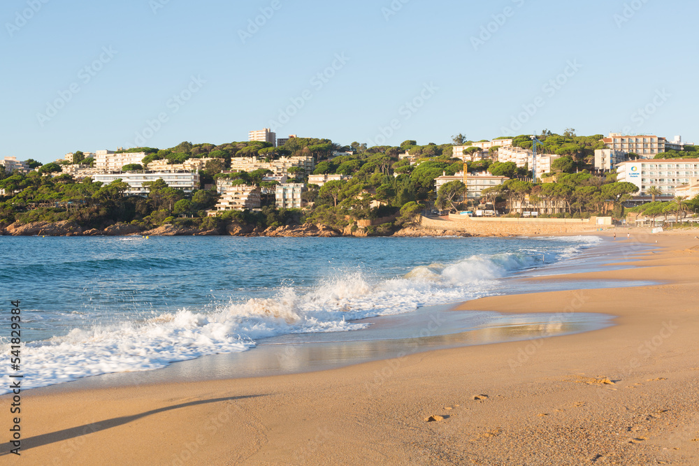 Fine sand beach on the Costa Brava, Girona, S'Agaro, Catalonia, Spain
