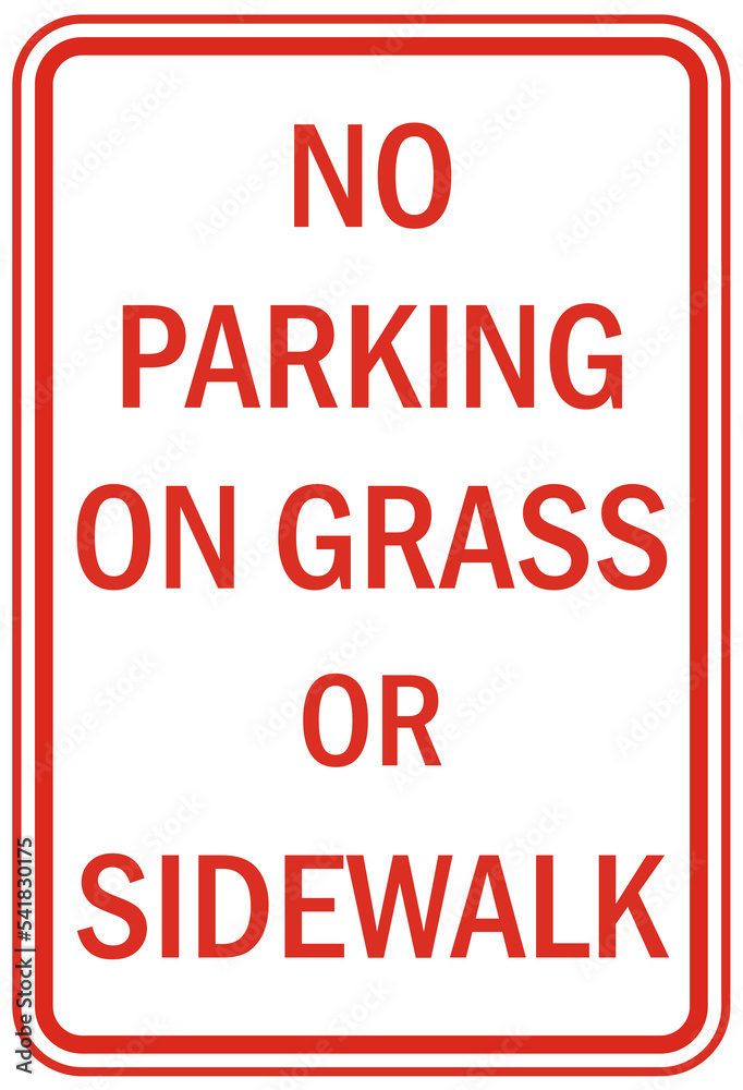 parking sign and label no parking on grass StockIllustration Adobe Stock