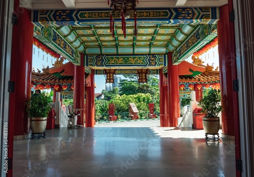 Interior of the Thean Hou Temple in Kuala Lumpur, Malaysia