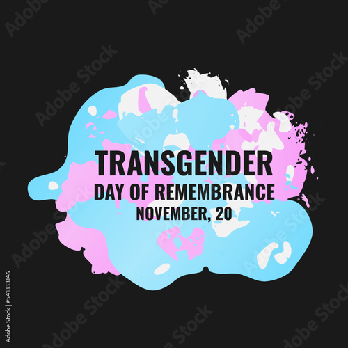 Transgender Day of Remembrance typography poster. LGBT community event on November 20. Vector template for banner, sign, logo design, card, etc