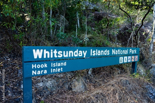 whitsundays national park sign in queensland Australia photo
