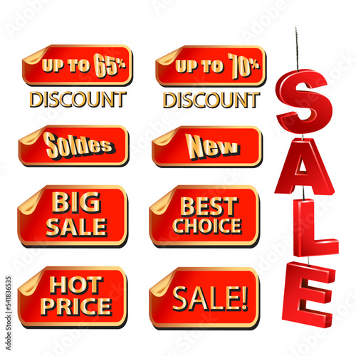 3d sales label collection. sales promotion and discount.