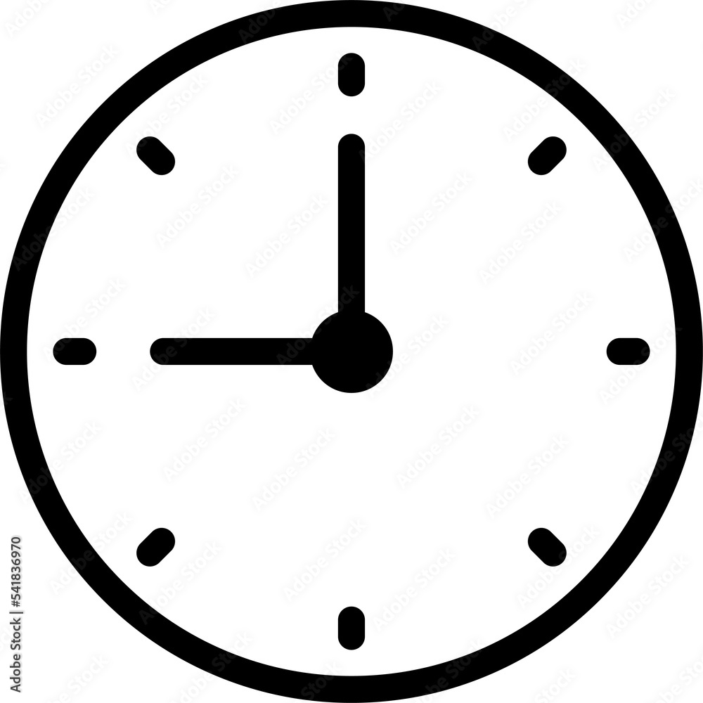 Clock icon. Watch symbol. Time sign in png. Clock symbol on transparent