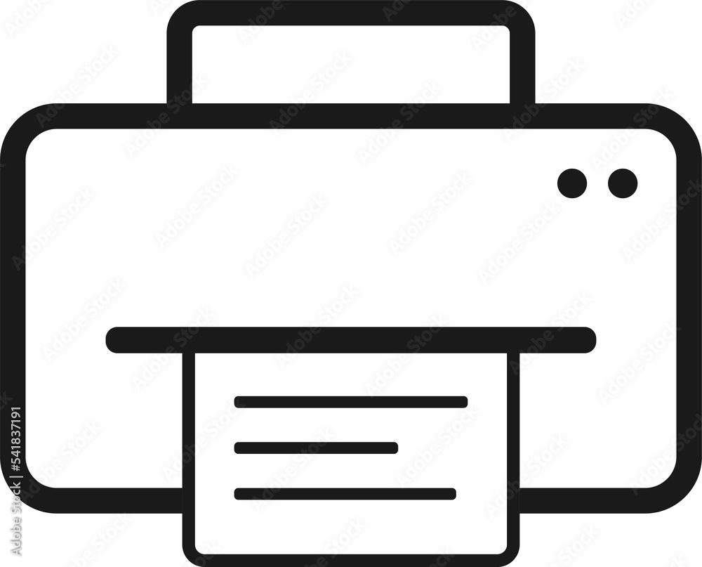 Printer icon. Print symbol in png. Printout sign in line. Printer