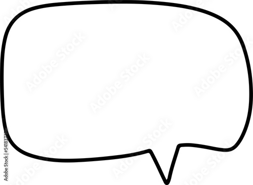 Speech bubble in doodle. Hand drawn chat. Speech bubble in png. Balloon message in transparent background. Message sign