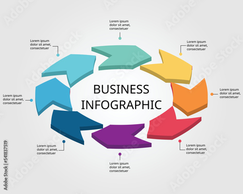 arrow chart template for infographic for presentation for 8 element