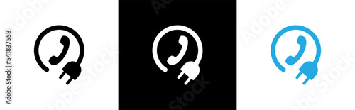 telephone cable plug icon symbol signs, vector illustration