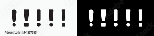 Exclamation mark icon set, style symbol signs, Vector illustration.