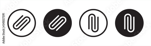 paper clip icon style. email attachment symbol. attached link file signs, vector illustration
