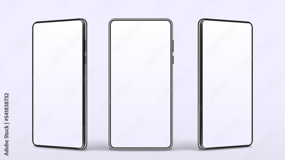Realistic smartphone set Realistic smartphone set